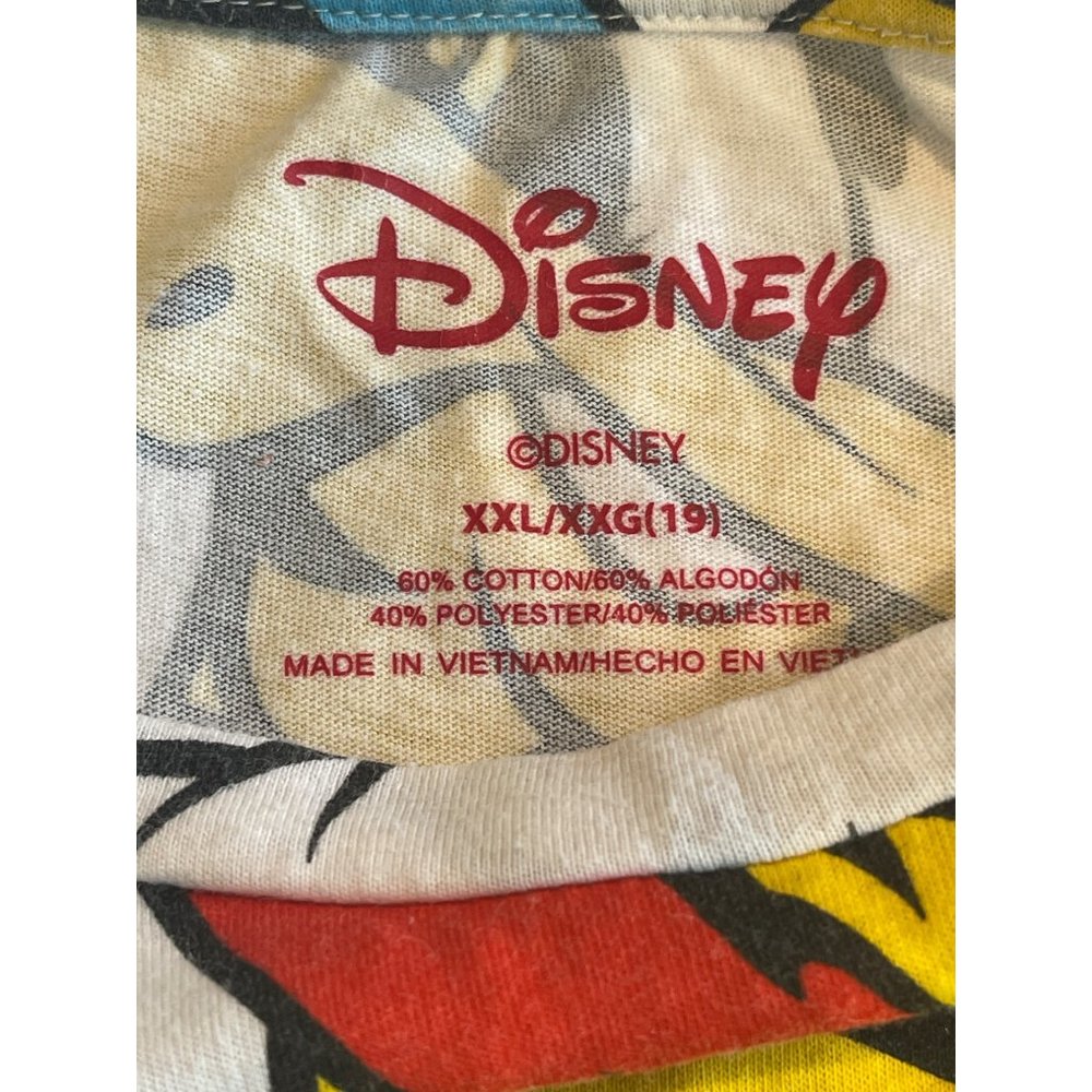 Disney Mickey Mouse Donald Duck Pluto All Over Print T-Shirt Cropped XXL 2XL - Picture 3 of 4